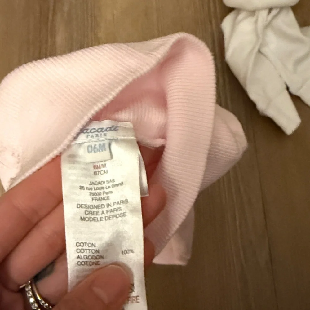 Jacadi high rise cotton leggings bundle in pink and white - size 6 months